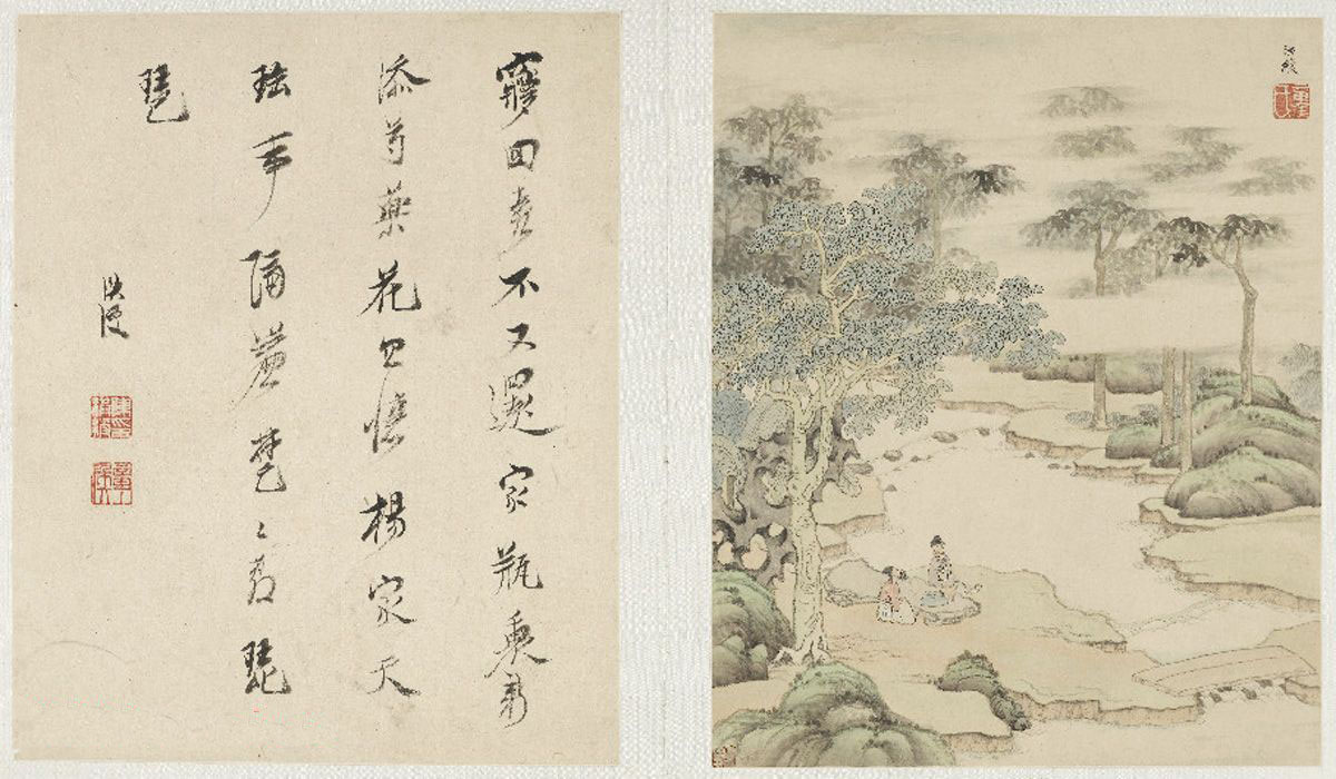 明代陈洪绶字画欣赏《山水人物册页》